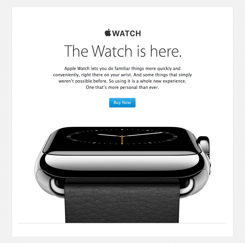 razones para hacer email marketing ejemplo Apple Watch
