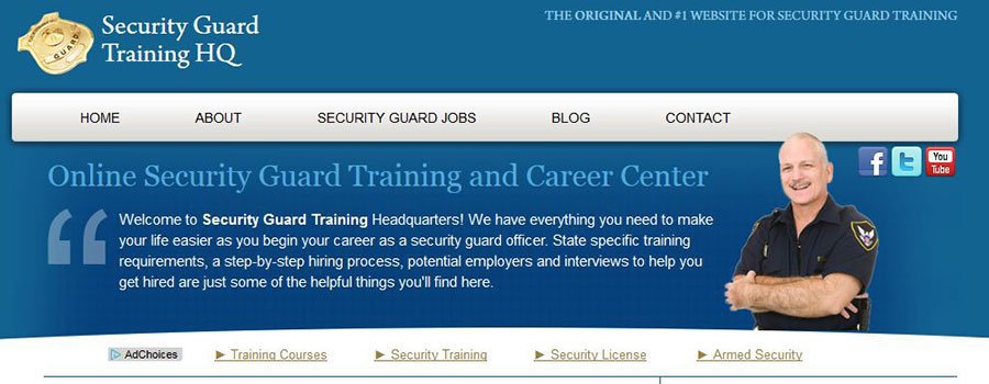 Ejemplo de cómo ganar dinero con tu blog: Security Guard Training