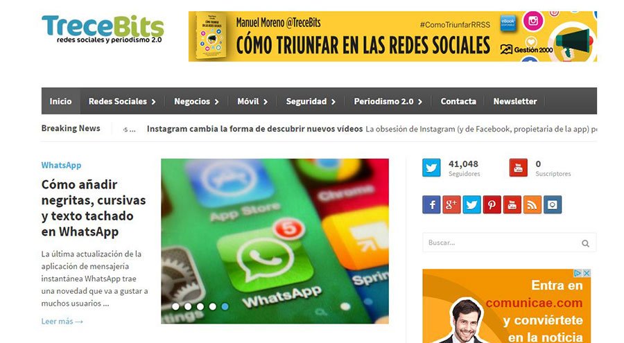 TreceBits - Los Mejores Blogs de Marketing Online en español del 2016