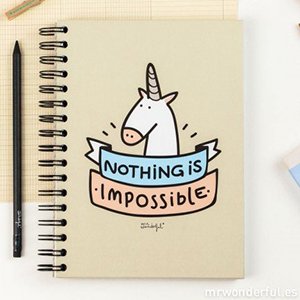 Los mejores regalos para marketeros: Mr. Wonderful - Notebook , diseño "Nothing is impossible"