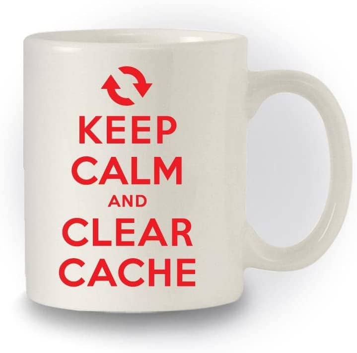 Los mejores regalos para marketeros - taza keep calm and clear cache