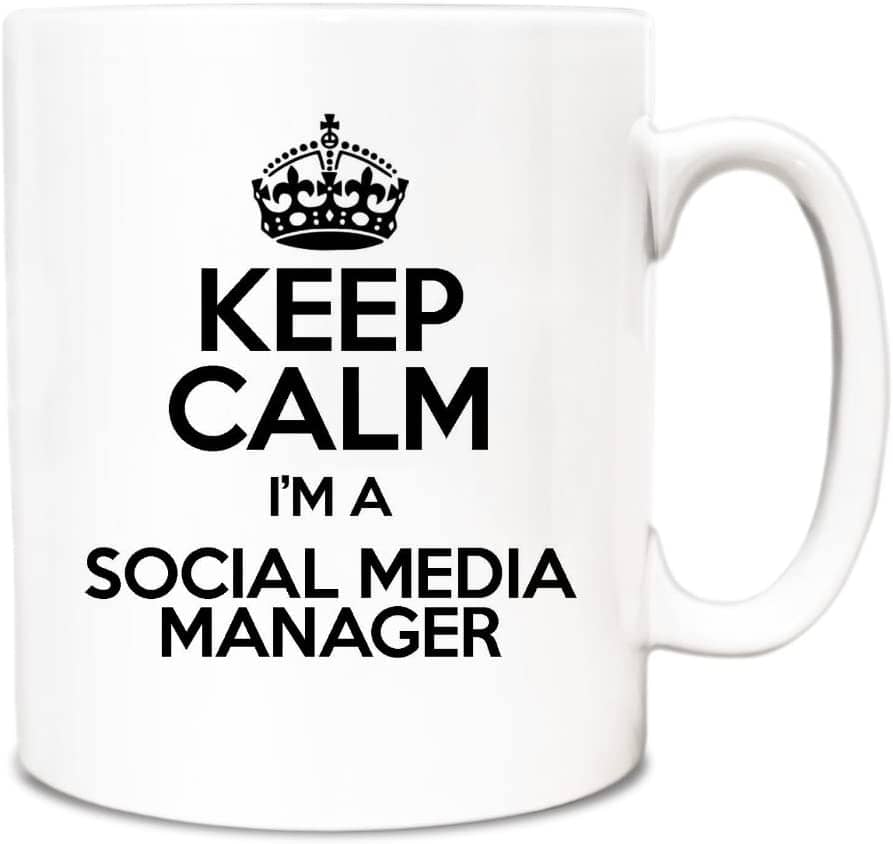 Los mejores regalos para marketeros - taza keep calm im a social media manager