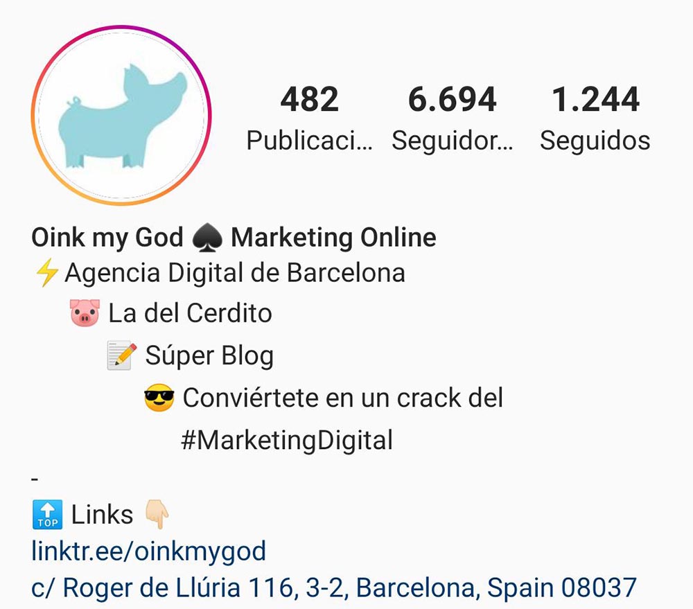 perfil oink instagram