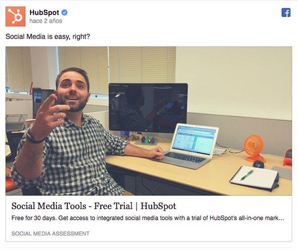 hubspot campaña free trial facebook ads b2b