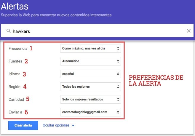 tutorial google alerts preferencias de alerta