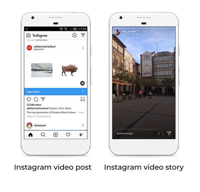 video feed story instagram