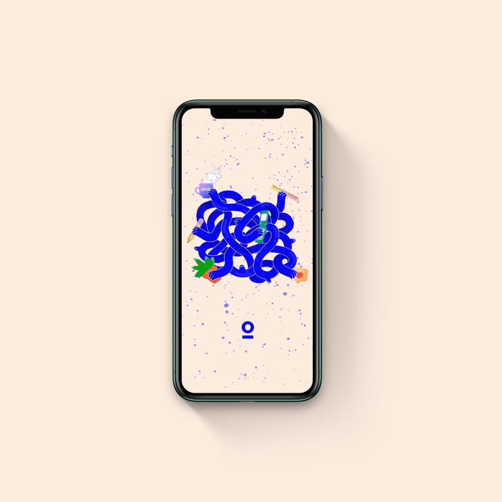 Ilustración Oink – fondo pantalla móvil & ordenador