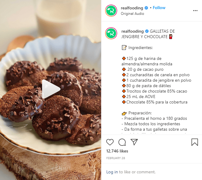 Instagram reels recetas de cocina