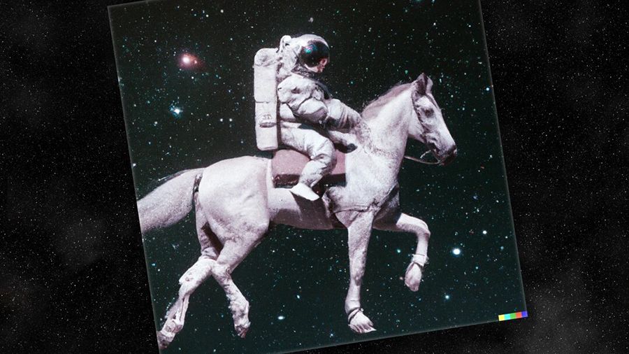 astronauta caballo dall e